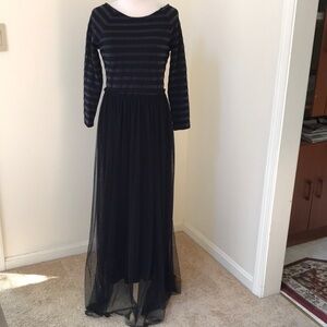 Free people medium black tulle maxi dress.